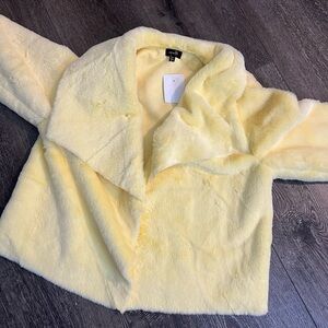 Yellow Faux Fur Jacket